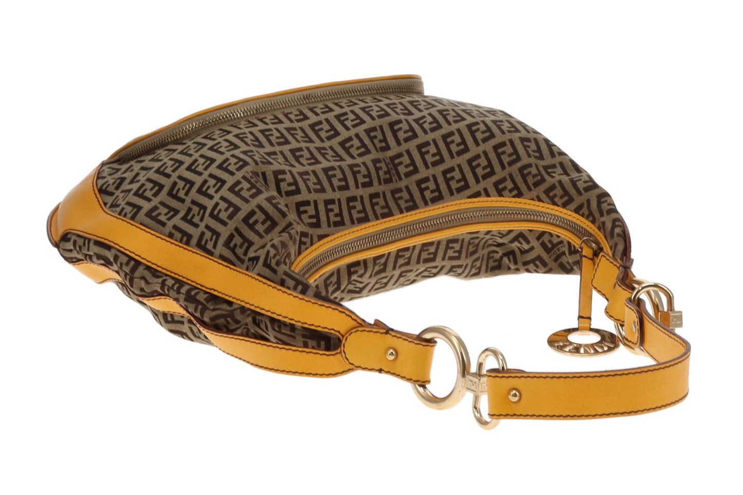 Fendi Chef Hobo In Zuchinno Monogram And Yellow Leather Vintage