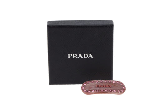 Prada Hair Clip Pink Logo
