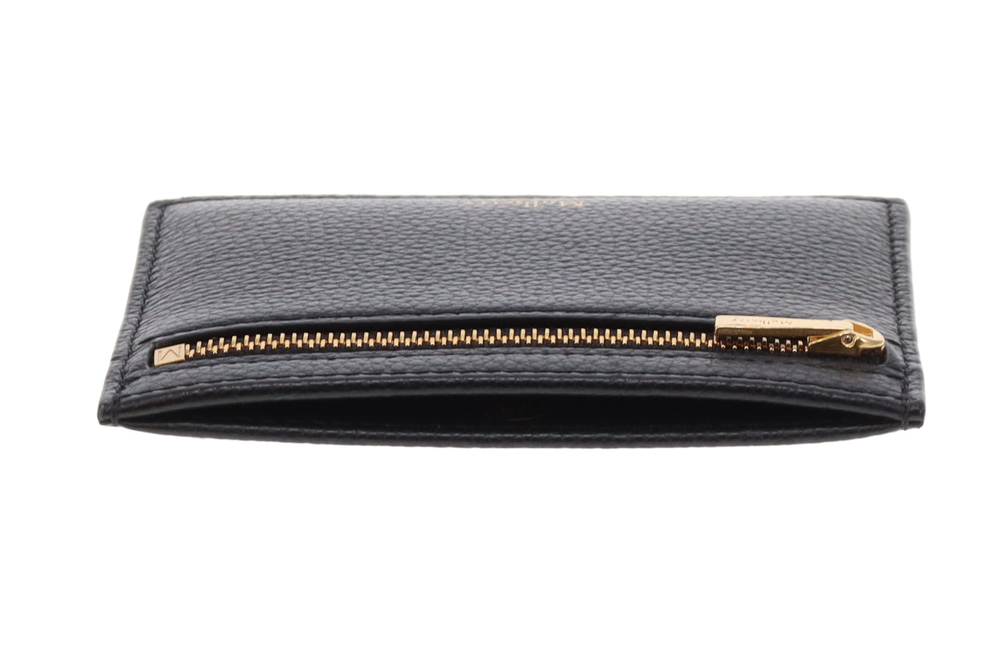 Mulberry Zipped Card Slip Black Small Classic Grain