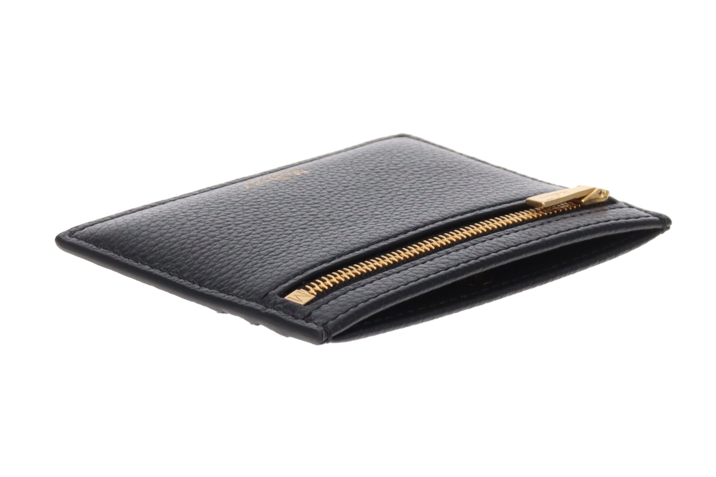 Mulberry Zipped Card Slip Black Small Classic Grain