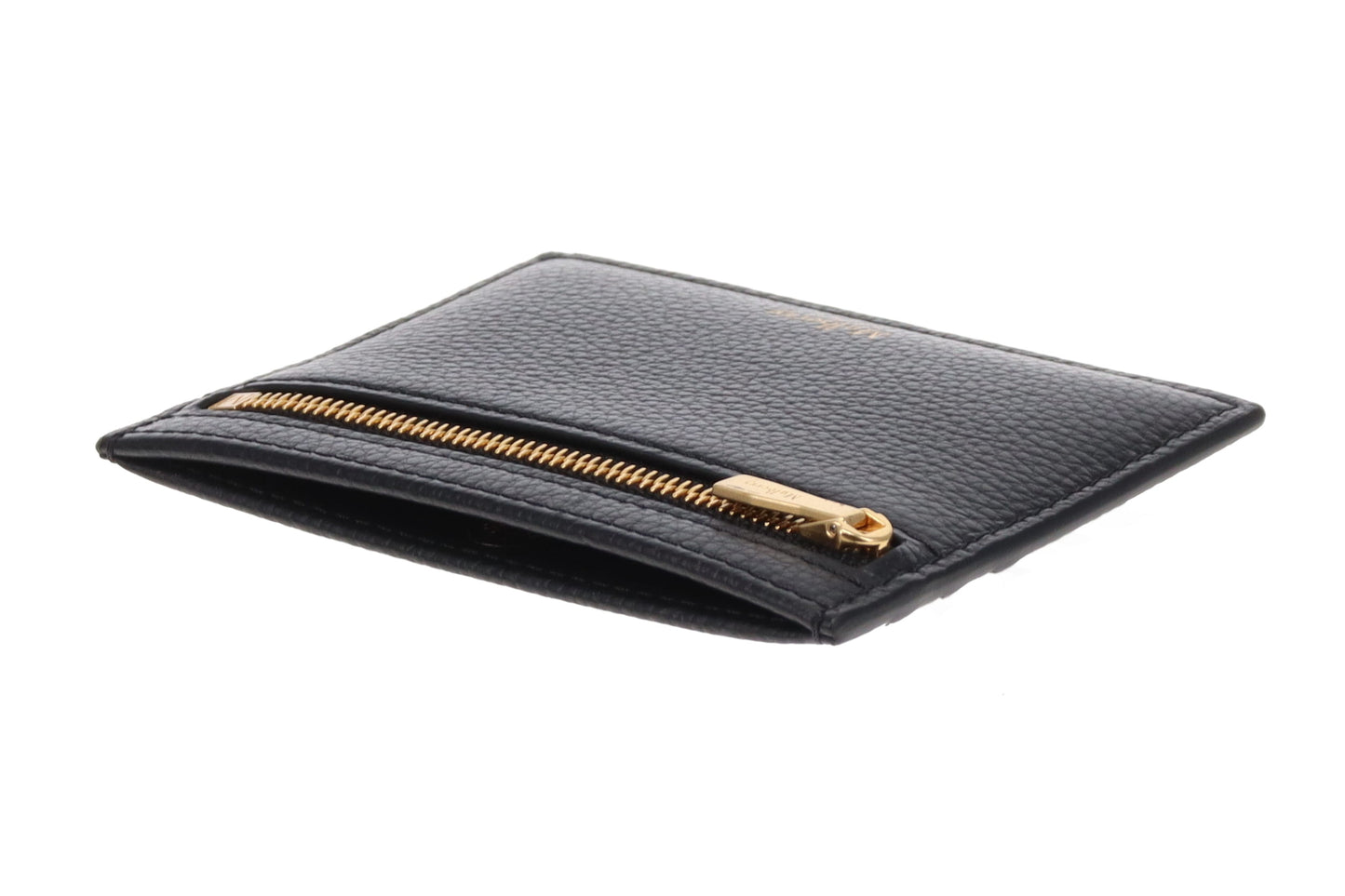 Mulberry Zipped Card Slip Black Small Classic Grain