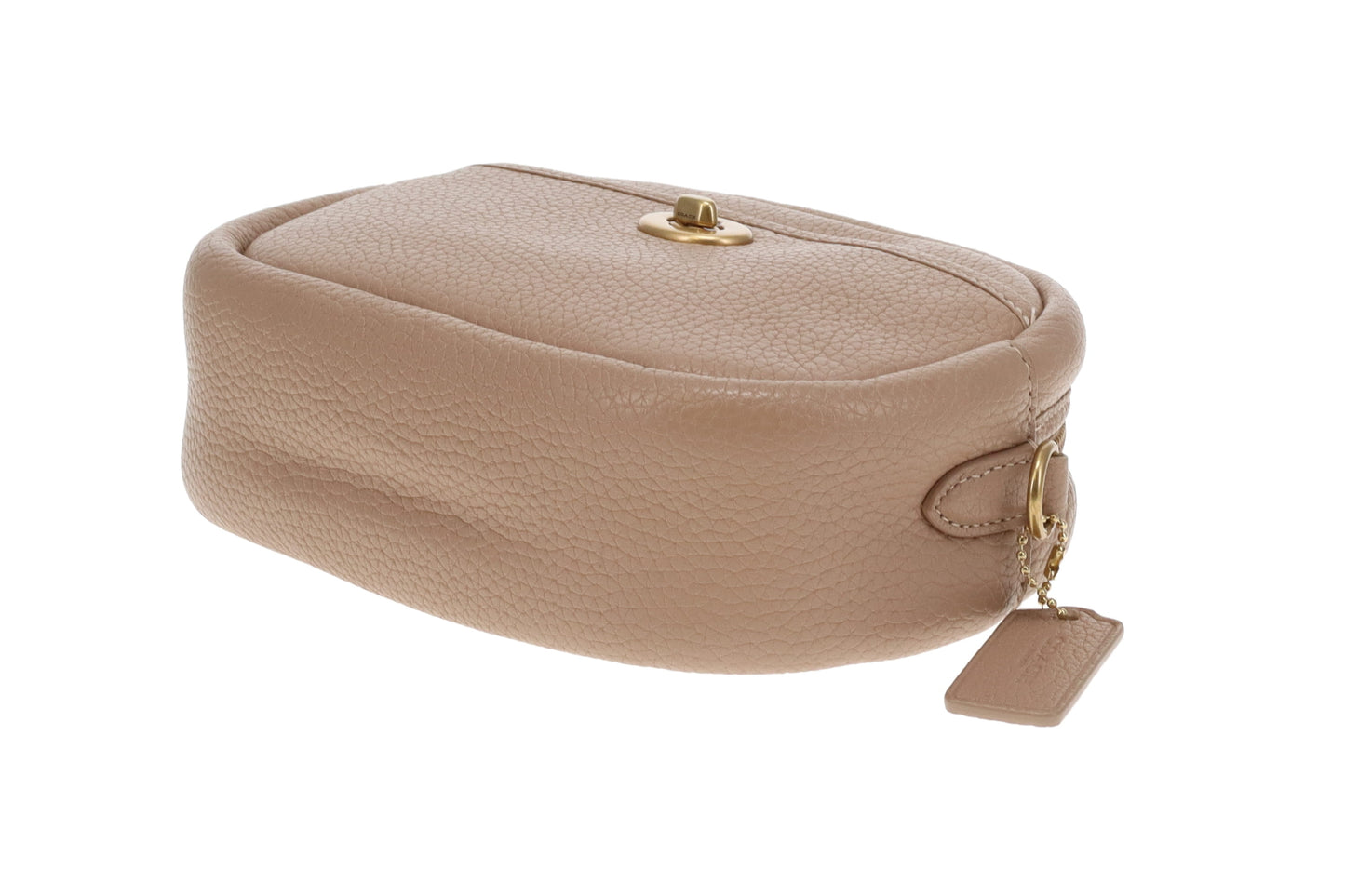 Coach Turnlock Camera Bag Beige with Logo Strap