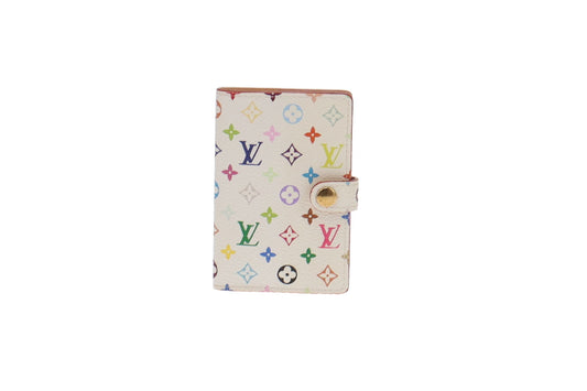 Louis Vuitton White Multicolour Monogram Canvas Mini Pocket Agenda Cover SR0014