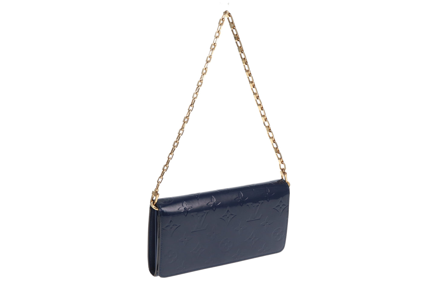 Louis Vuitton Chaine Wallet In Grand Bleu Vernis