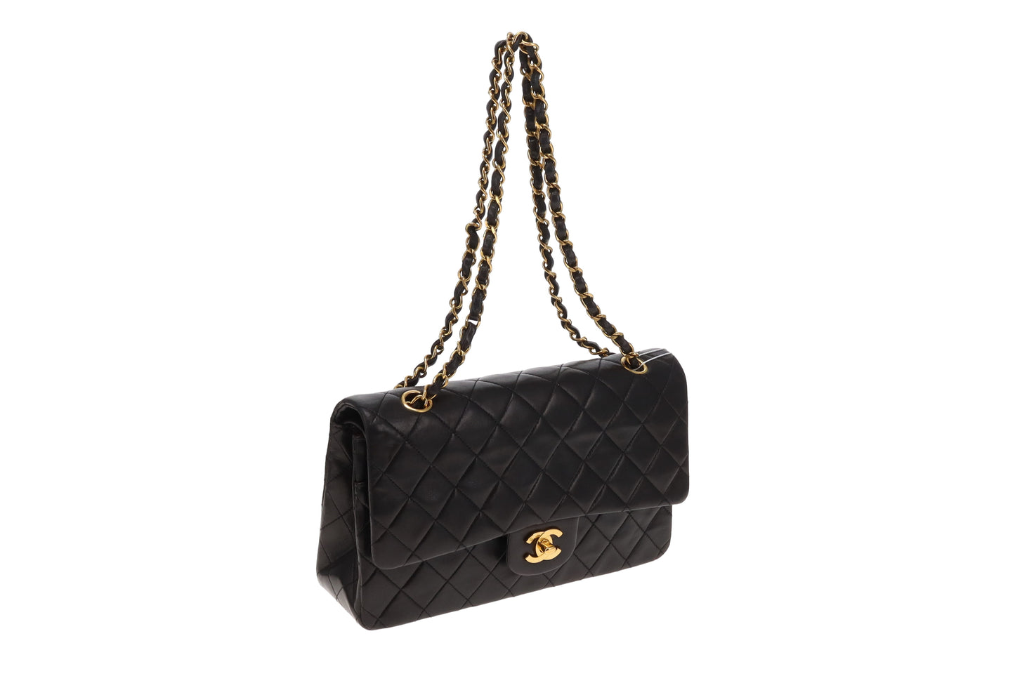 Chanel Classic Double Flap Medium Vintage Black Lambskin GHW 1994/96