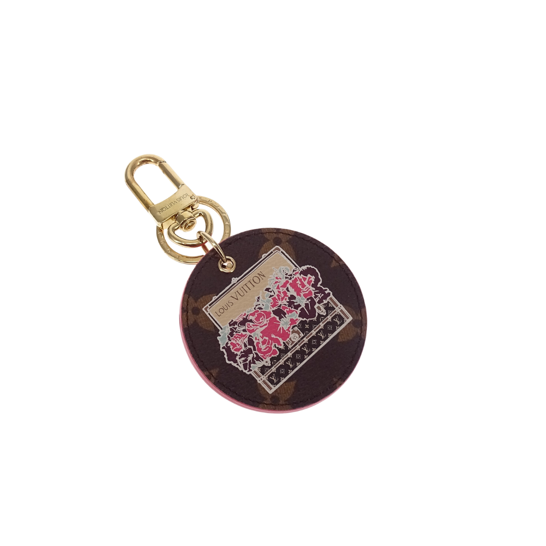 Louis Vuitton Monogram Bag Charm With Trunk And Roses