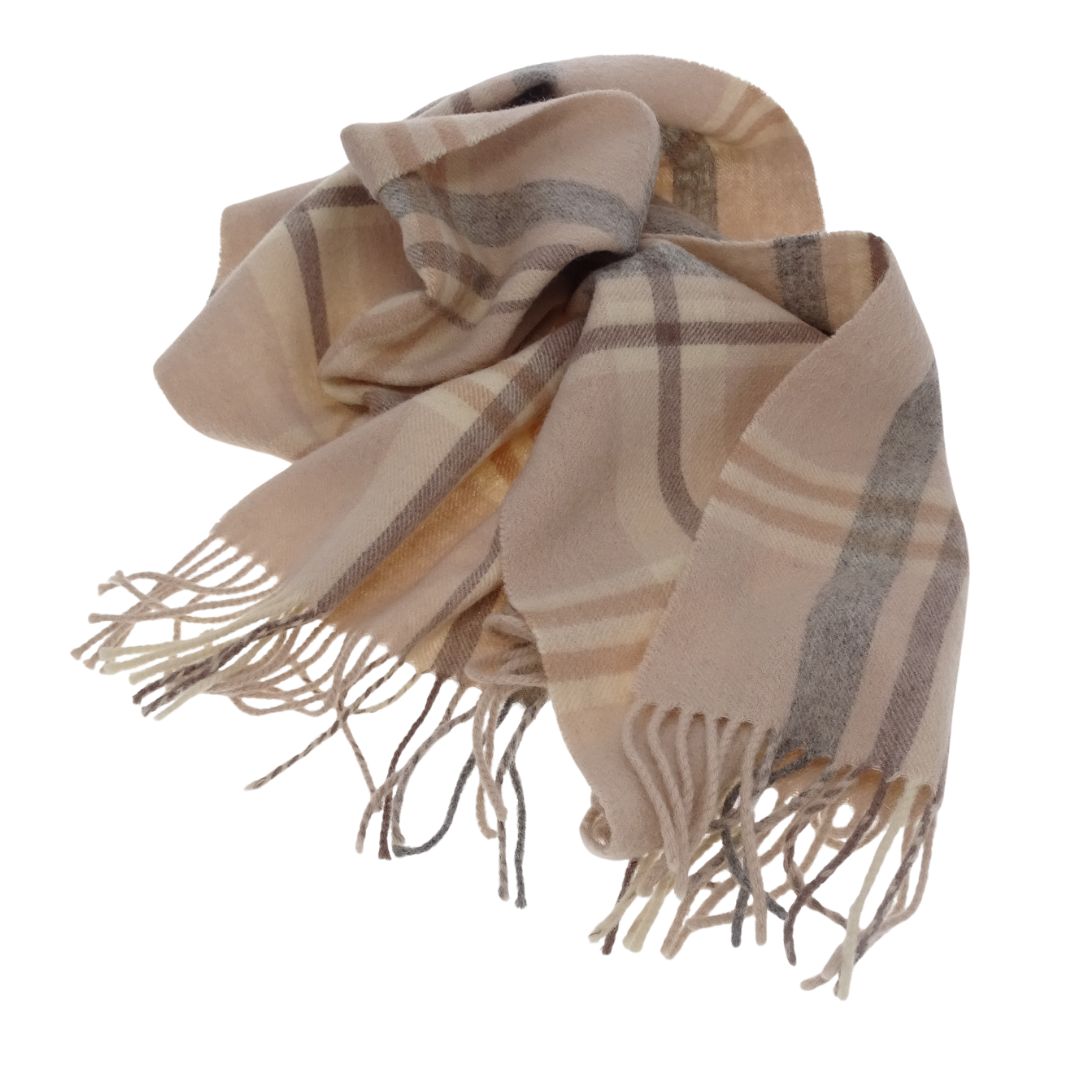 Burberry Scarf Beige/Pink Check 100% Lambswool