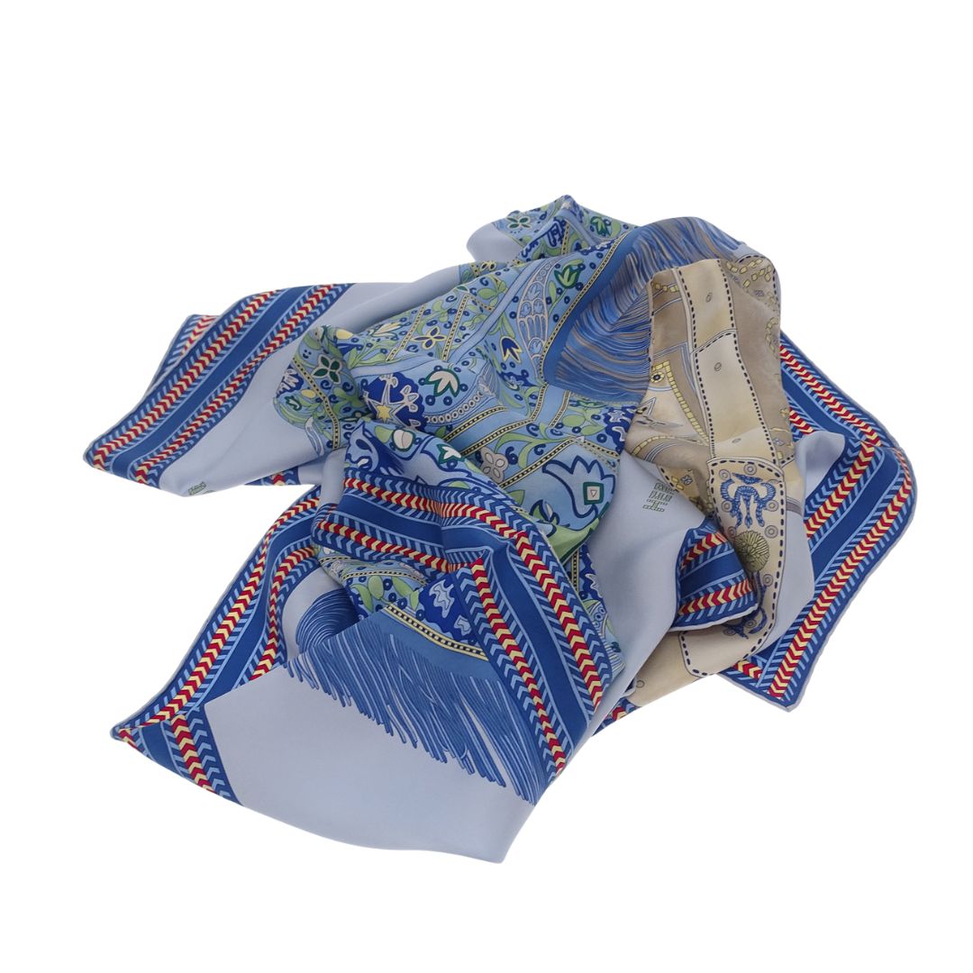 Hermes Selle Des Steppes 90cm Silk Scarf