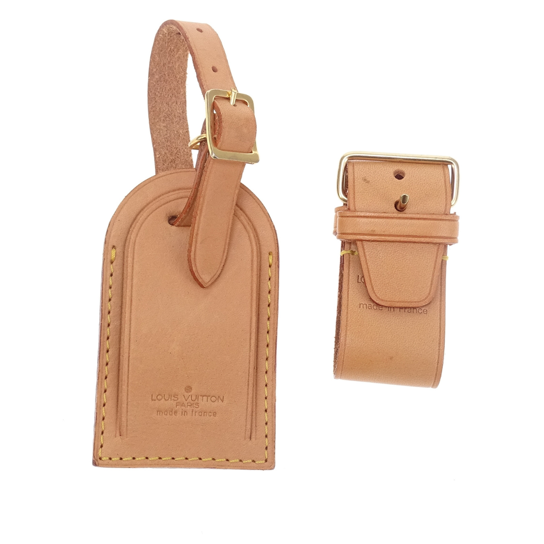 Louis Vuitton Luggage Tag and Poignet Set Vachetta