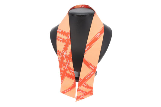Hermes Silk Twilly Orange Ribbon Detail