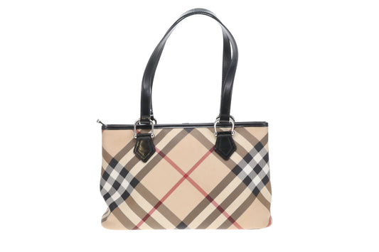 Burberry Nova Check Zipped Tote East West