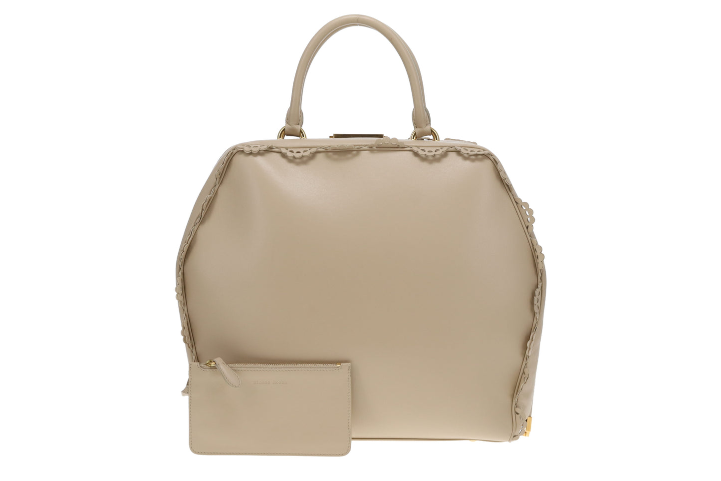 Simone Rocha Scallop Trim Frame Tote Nude