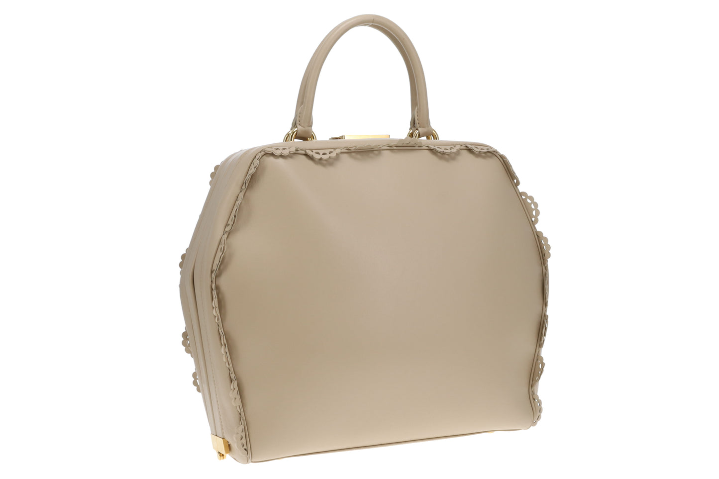 Simone Rocha Scallop Trim Frame Tote Nude