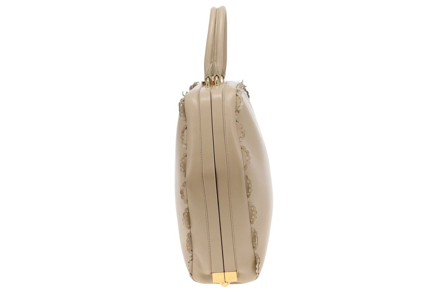 Simone Rocha Scallop Trim Frame Tote Nude