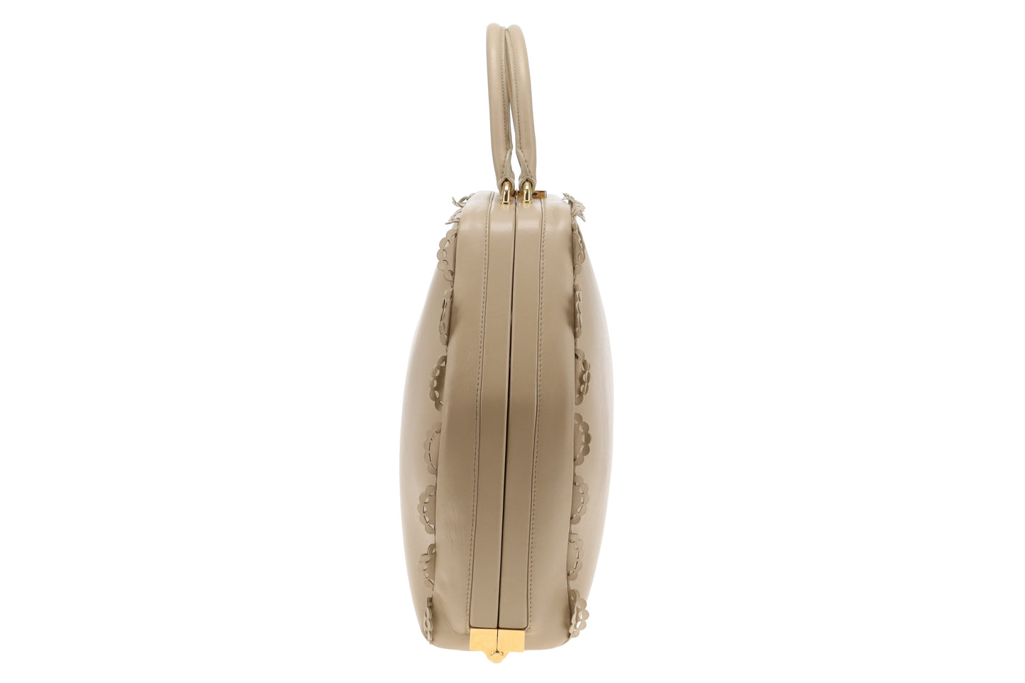 Simone Rocha Scallop Trim Frame Tote Nude