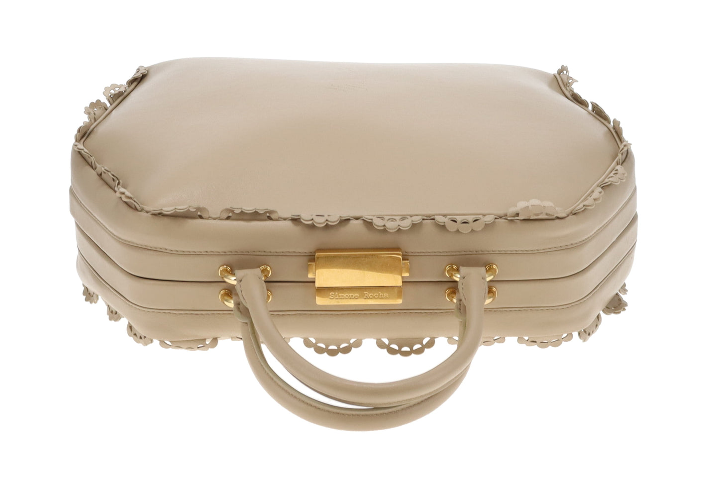 Simone Rocha Scallop Trim Frame Tote Nude