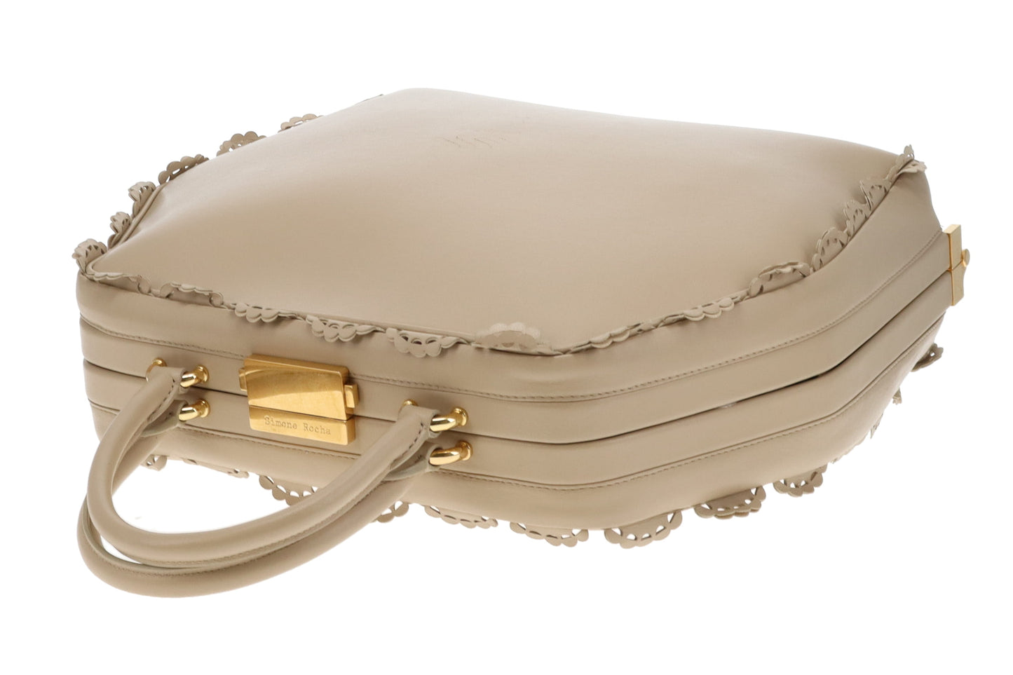 Simone Rocha Scallop Trim Frame Tote Nude