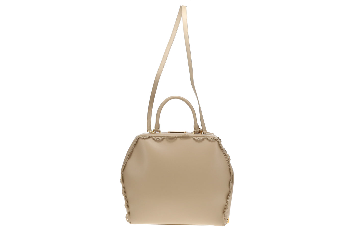 Simone Rocha Scallop Trim Frame Tote Nude