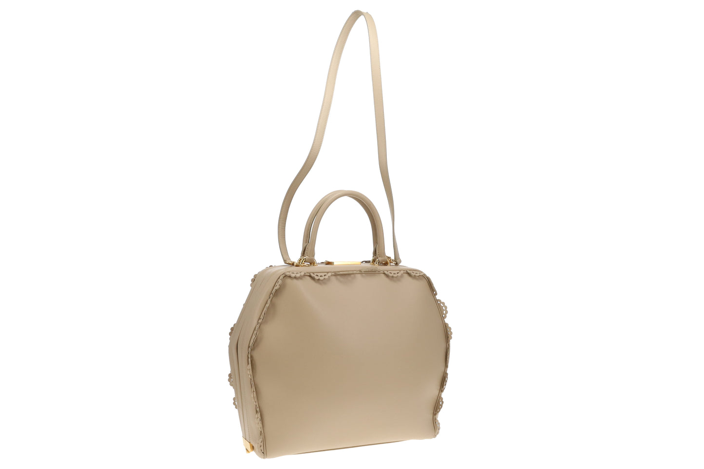 Simone Rocha Scallop Trim Frame Tote Nude