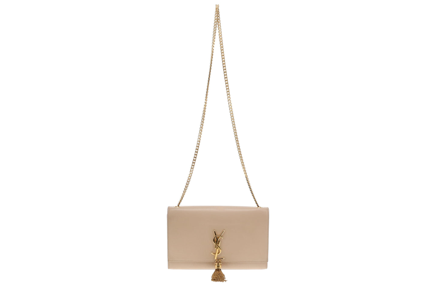 Saint Laurent Kate Tassle Bag Beige Smooth Leather GHW 2016