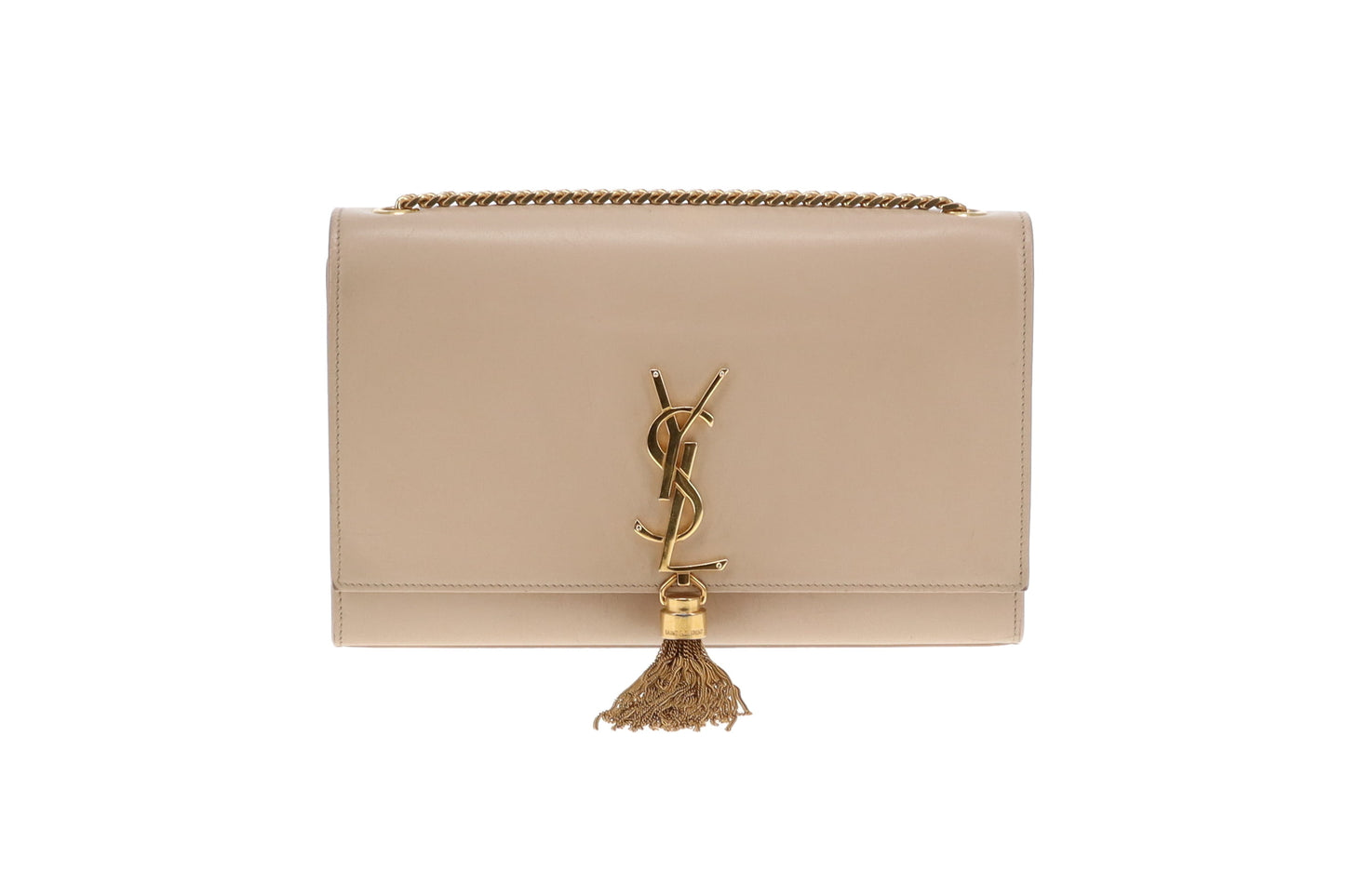 Saint Laurent Kate Tassle Bag Beige Smooth Leather GHW 2016