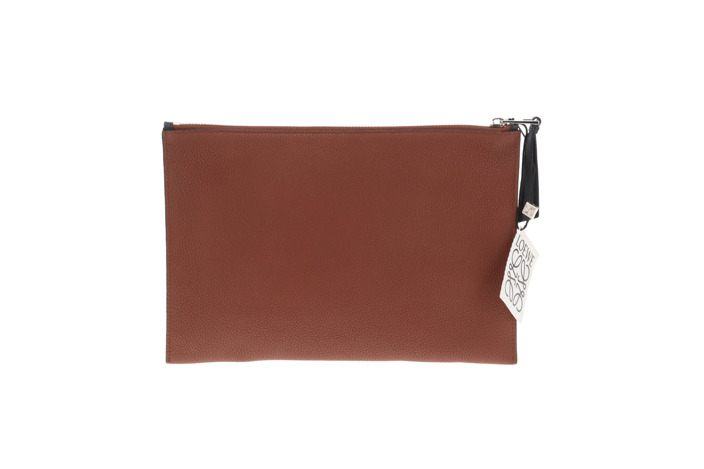 Loewe Flat Pouch Dragon Embossed Cognac