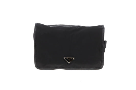Prada Fold Out Wash Bag Black Nylon