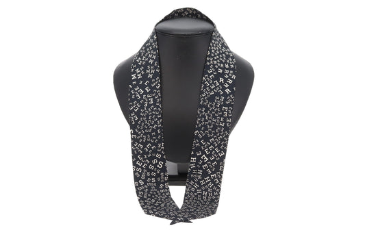 Hermes Silk Twilly Jumbled Monogram Black