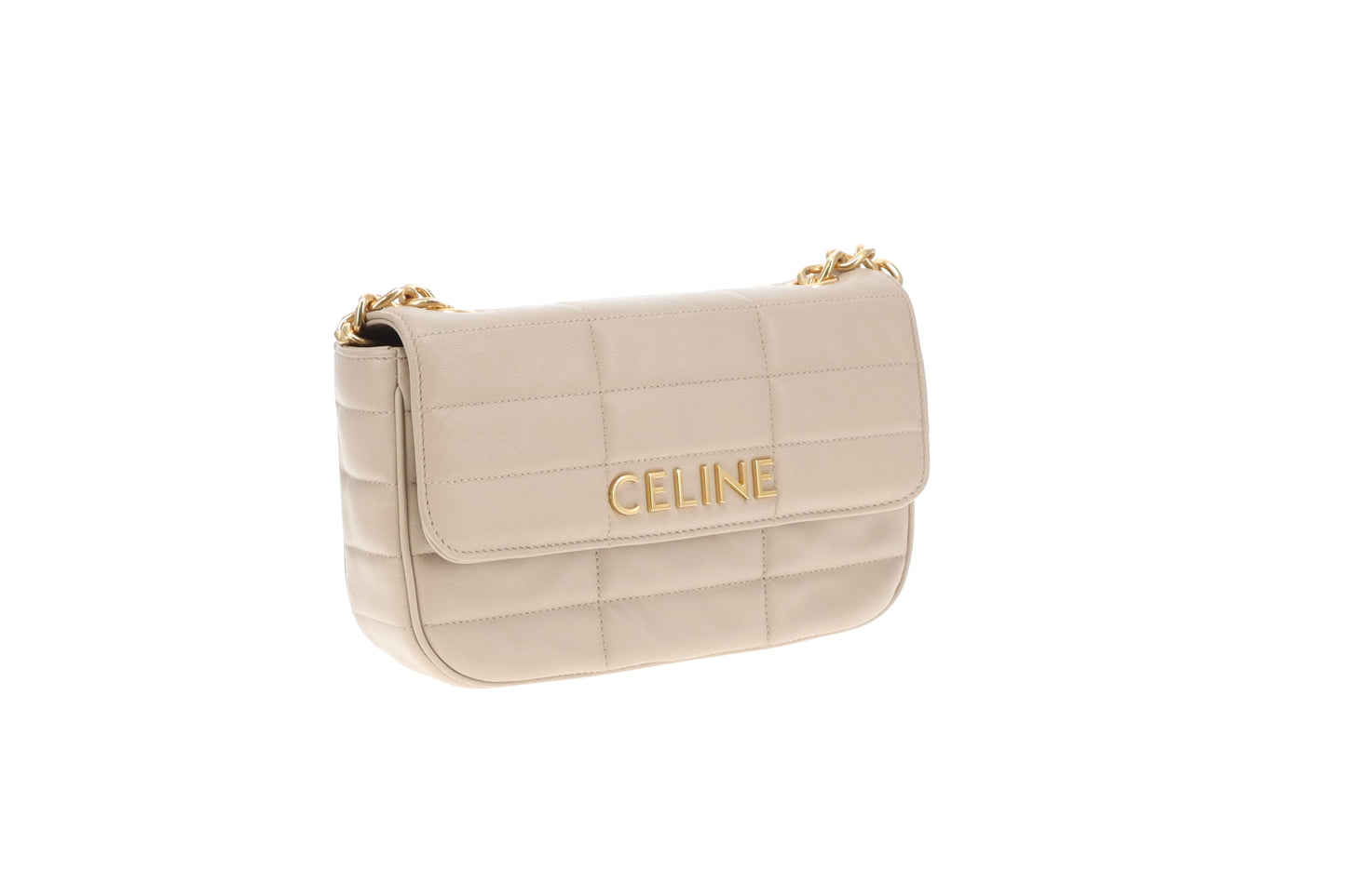 Celine Chain Shoulder Bag Beige GHW