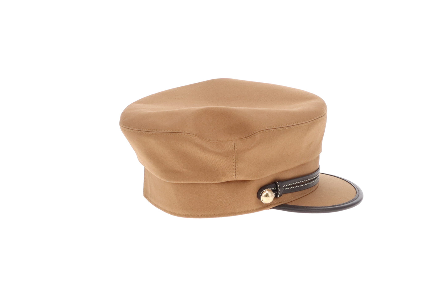 Hermes Giuletta Ex Libris Hat Cotton & Ebene Leather Size 57