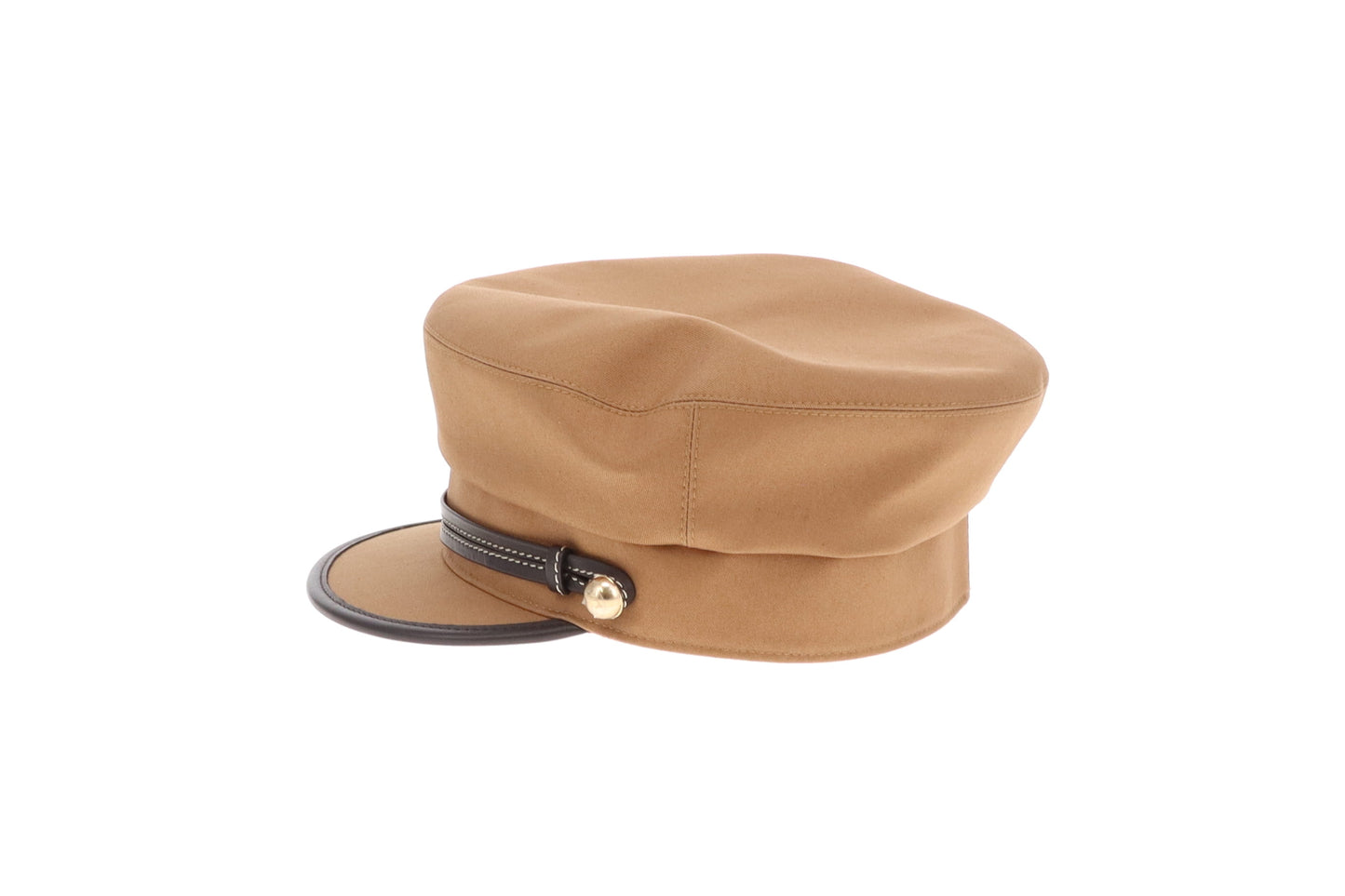 Hermes Giuletta Ex Libris Hat Cotton & Ebene Leather Size 57