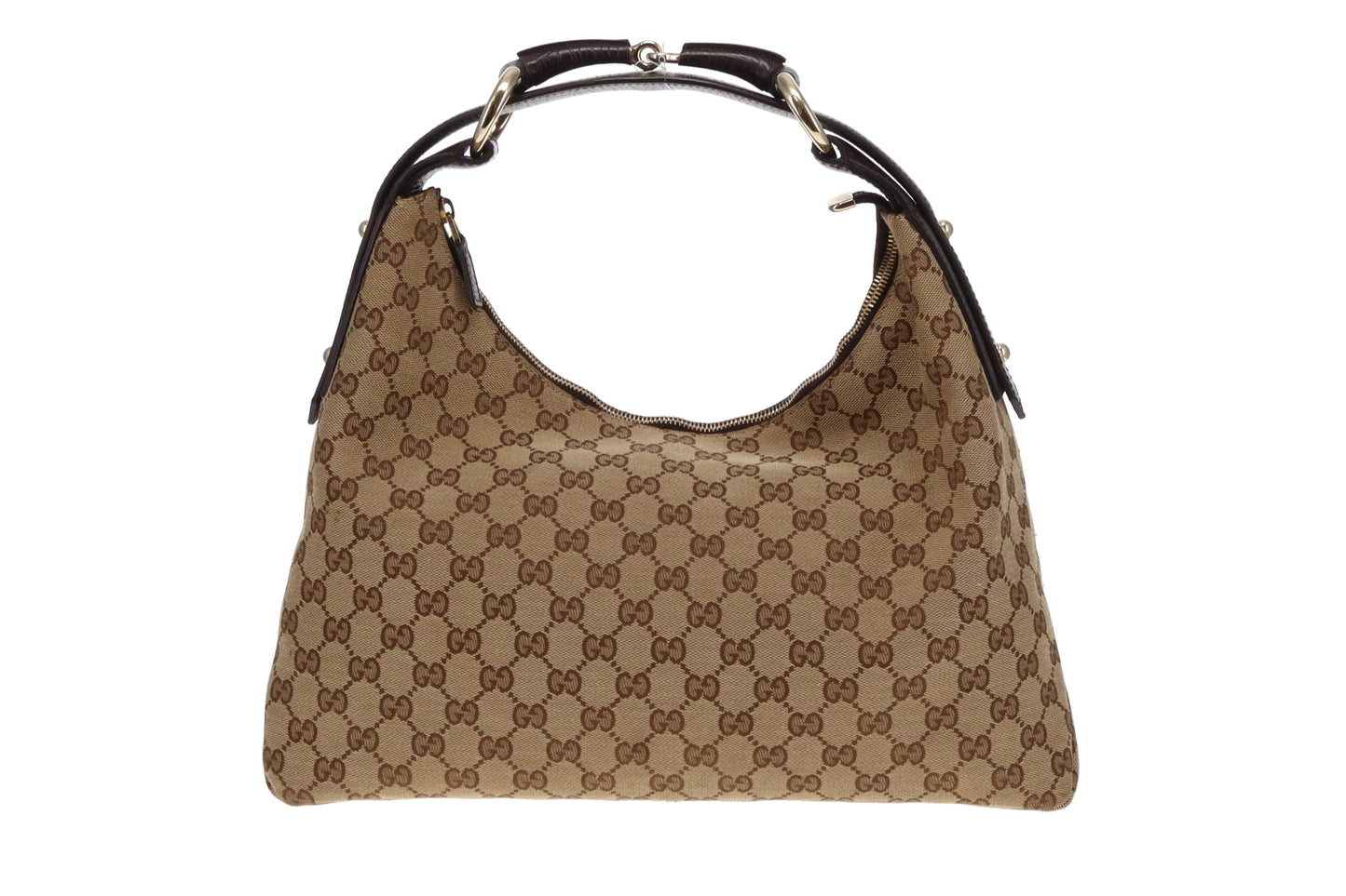 Gucci  Brown GG Jacquard Horsebit Hobo Bag