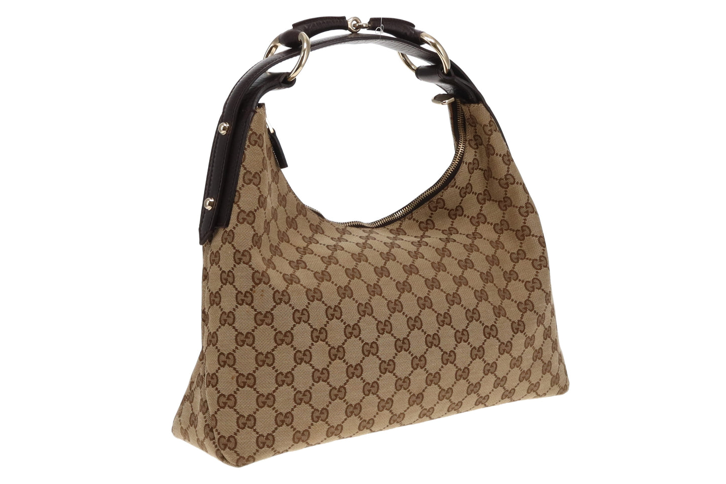 Gucci  Brown GG Jacquard Horsebit Hobo Bag