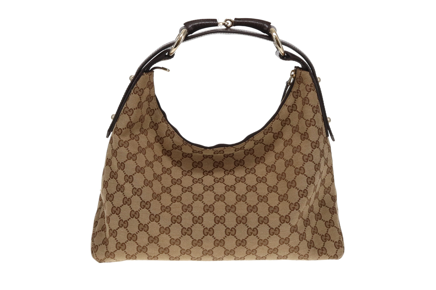 Gucci  Brown GG Jacquard Horsebit Hobo Bag