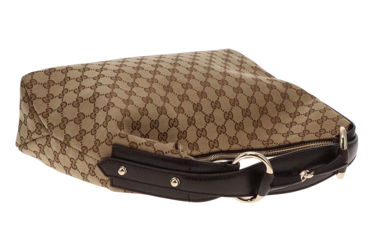 Gucci  Brown GG Jacquard Horsebit Hobo Bag