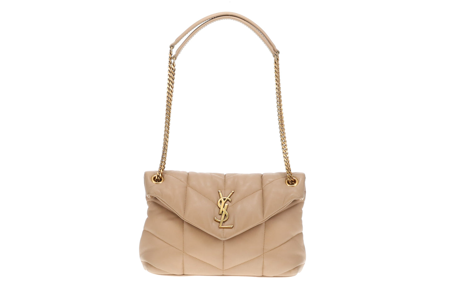 Saint Laurent Puffer Small Beige GHW 2021