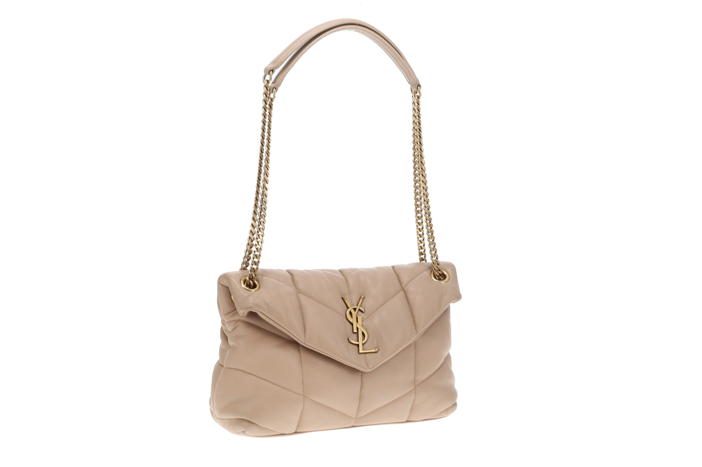 Saint Laurent Puffer Small Beige GHW 2021