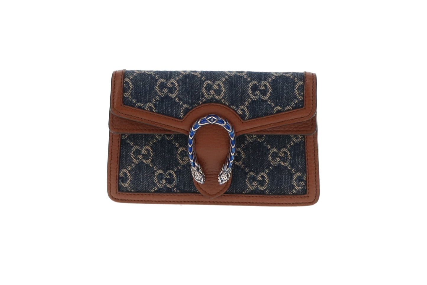 Gucci Supermini Dionysus Denim and Brown Leather
