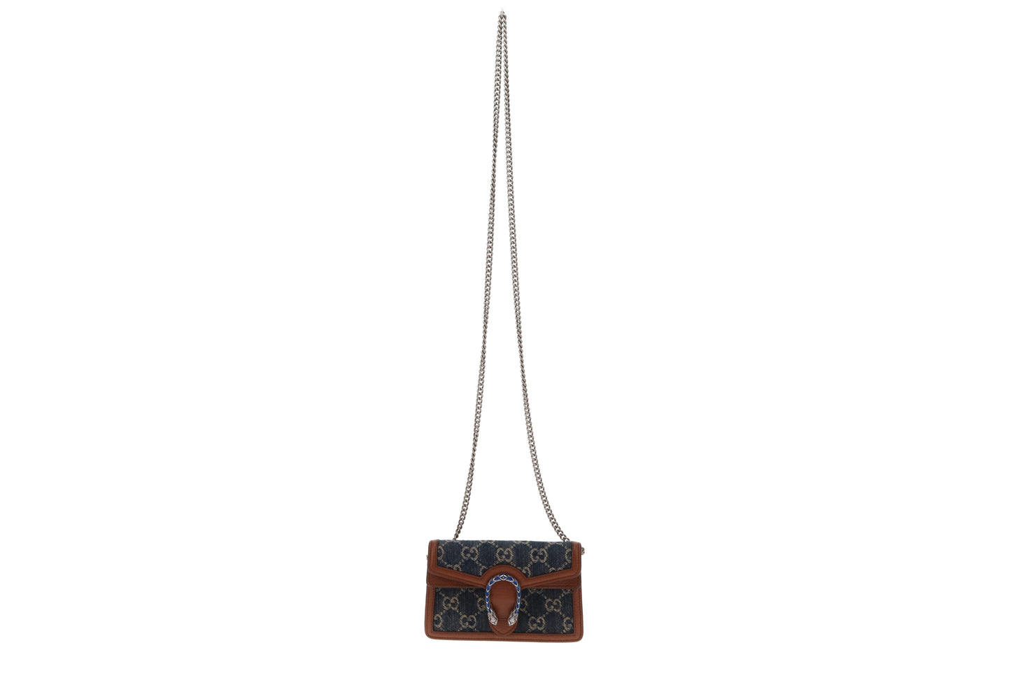 Gucci Supermini Dionysus Denim and Brown Leather