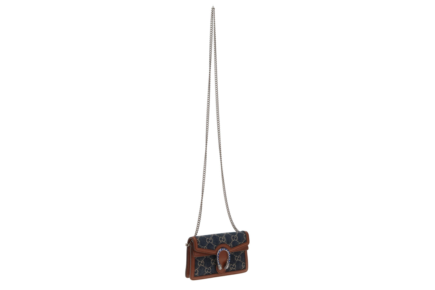 Gucci Supermini Dionysus Denim and Brown Leather