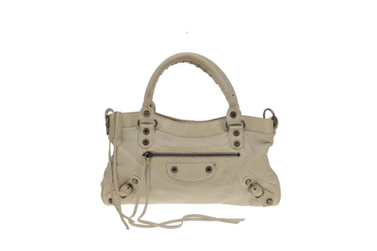 Balenciaga First Bag Off-White Leather