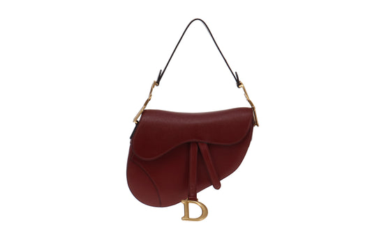 Dior Burgundy Saddle Bag