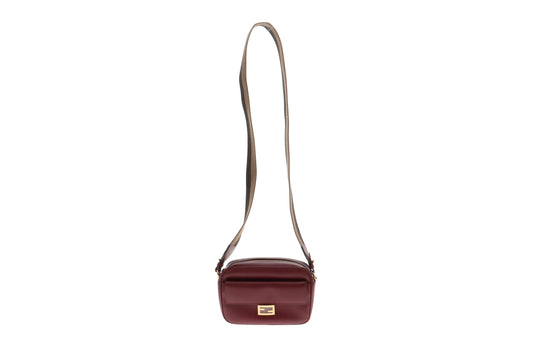 Fendi Burgundy Leather Front Pocket Camera Bag