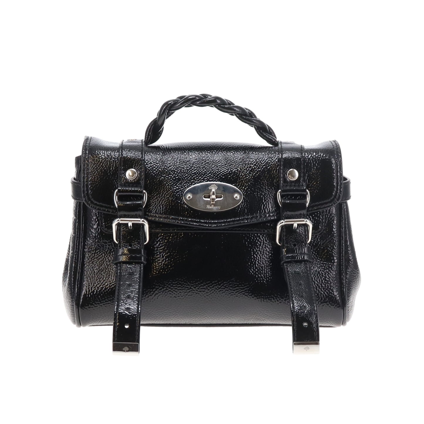 Mulberry Alexa Mini Black Spongy Patent SHW