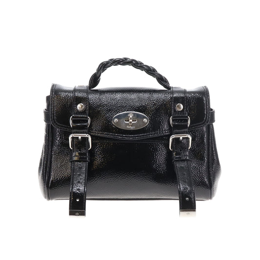 Mulberry Alexa Mini Black Spongy Patent SHW