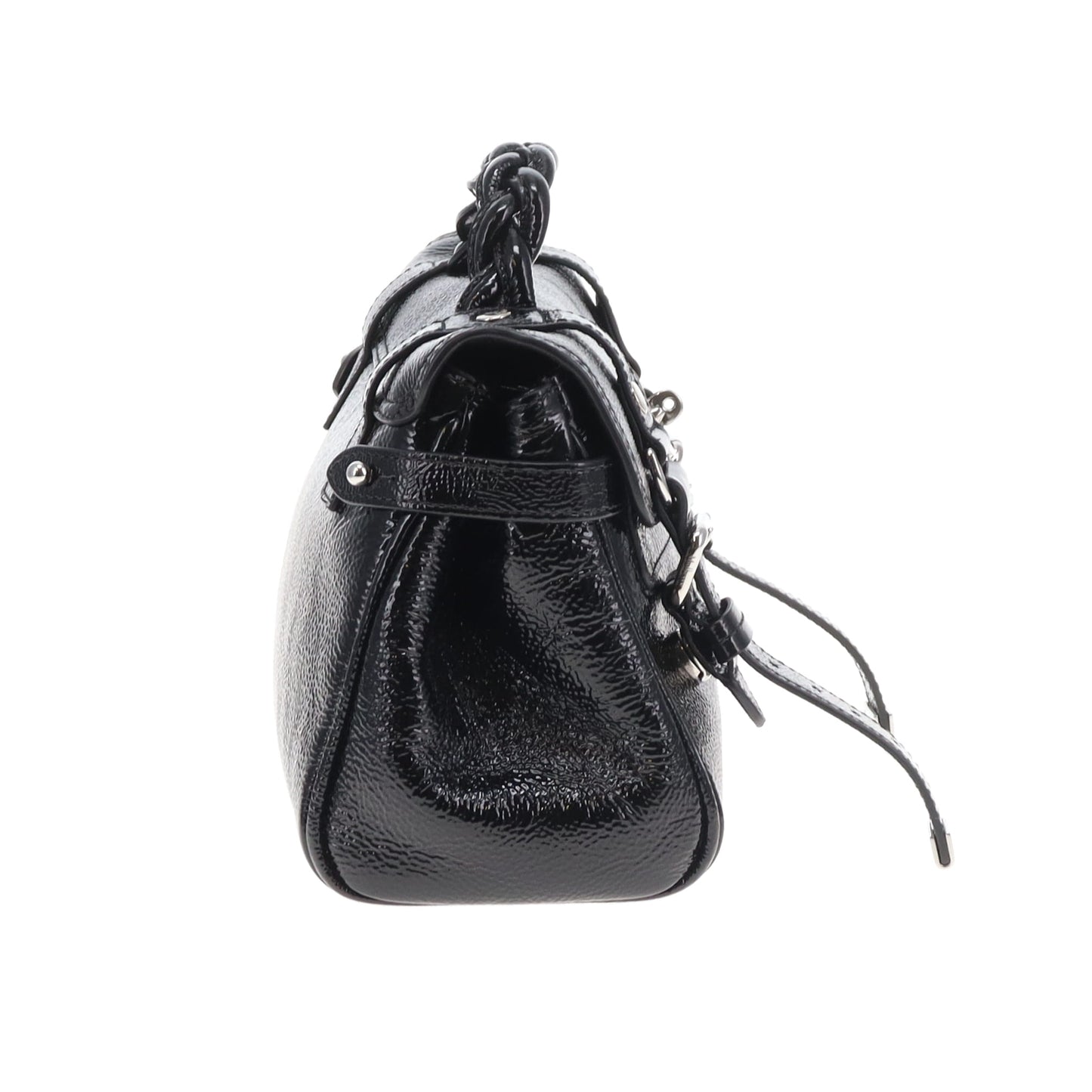 Mulberry Alexa Mini Black Spongy Patent SHW