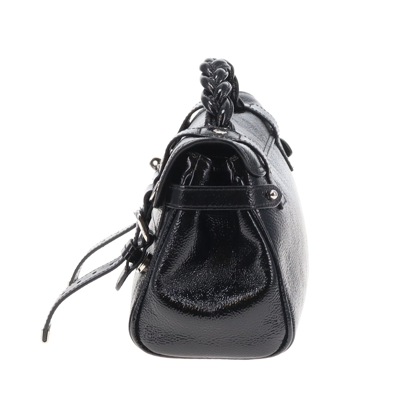 Mulberry Alexa Mini Black Spongy Patent SHW
