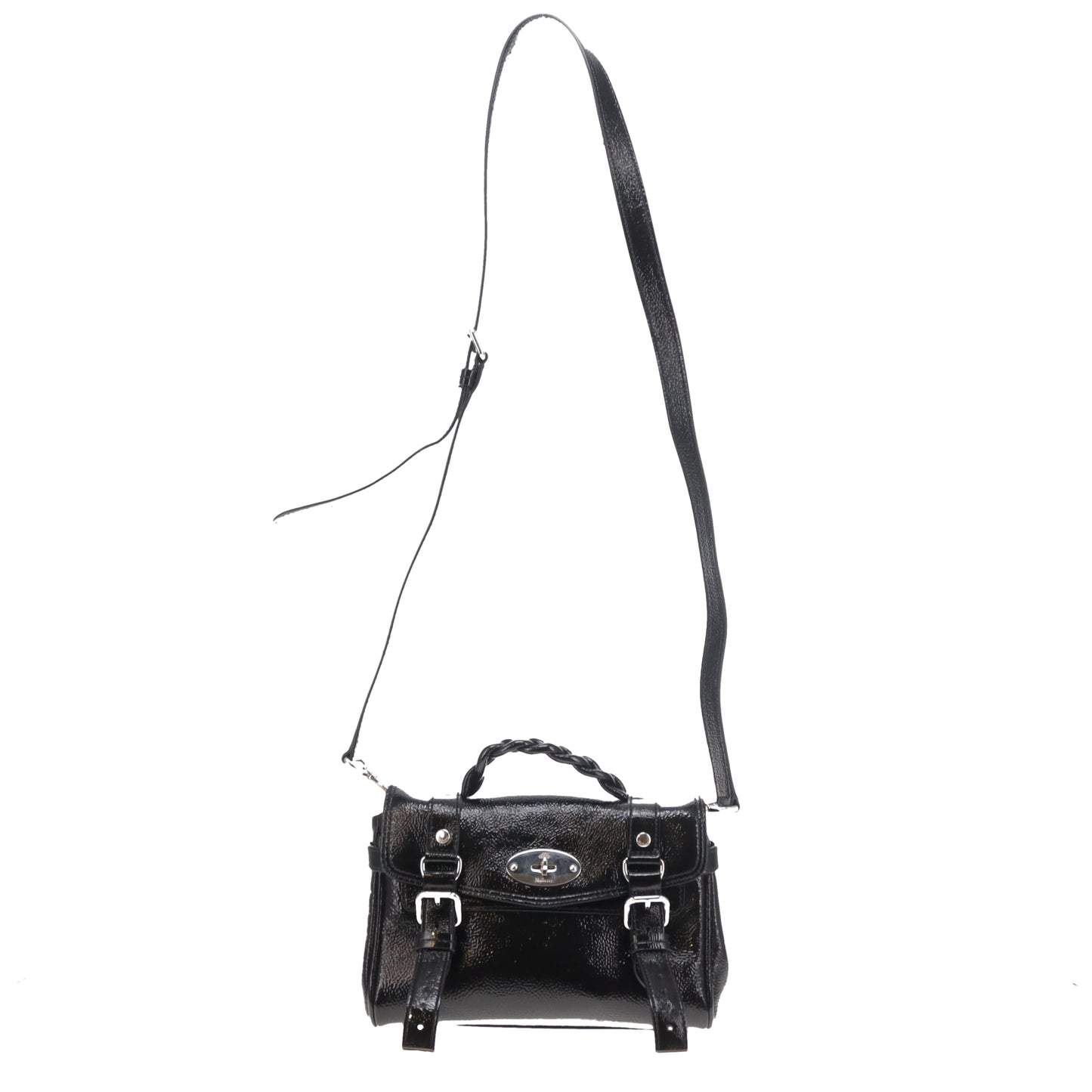 Mulberry Alexa Mini Black Spongy Patent SHW