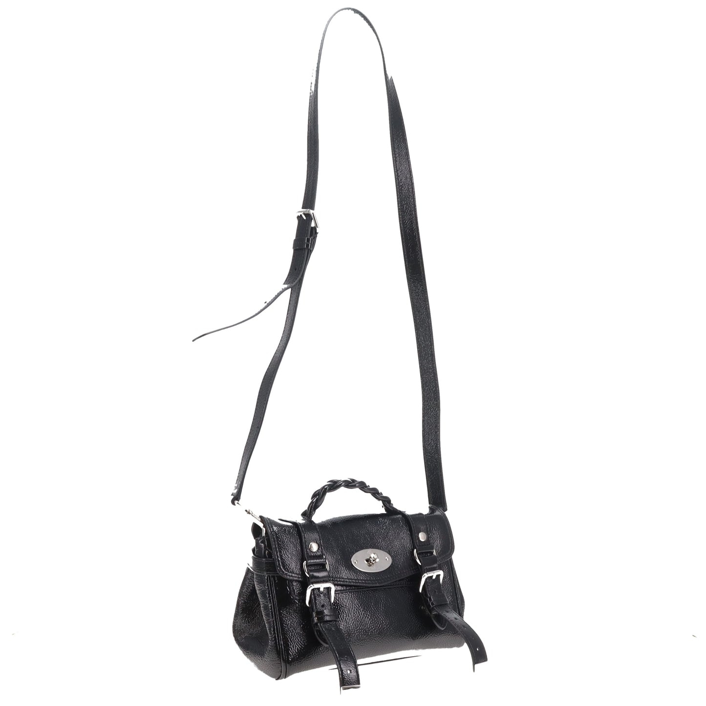 Mulberry Alexa Mini Black Spongy Patent SHW