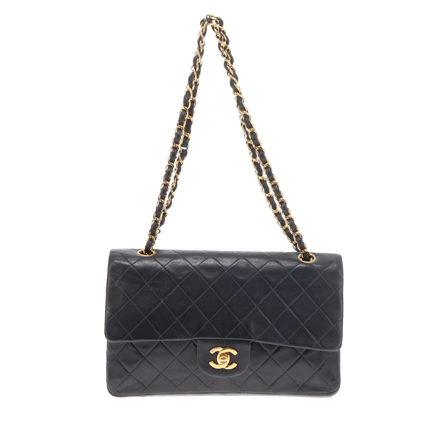 Chanel Classic Double Flap Medium Navy GHW 91/94